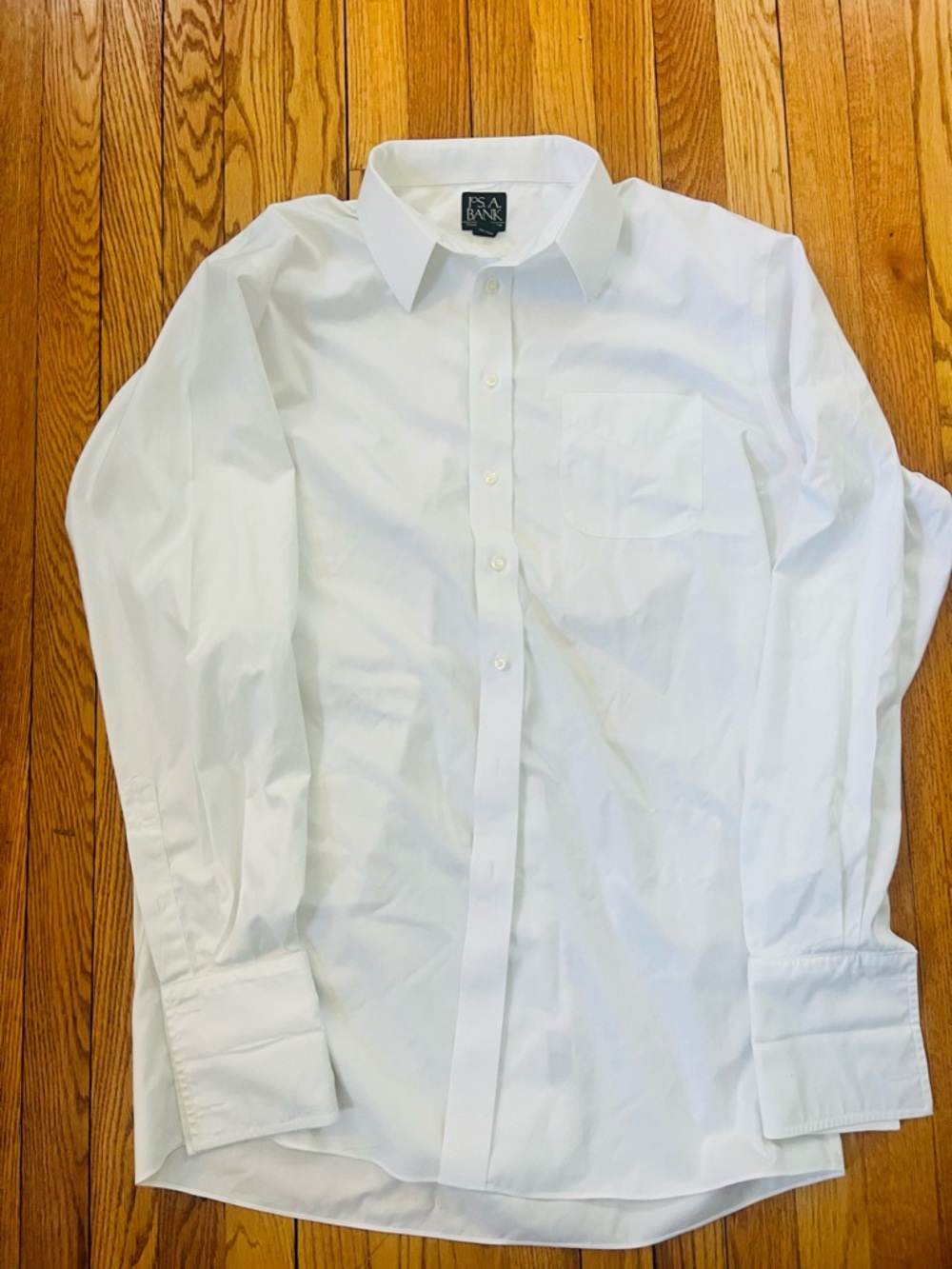 Jos. A. Bank Men's White Dress Shirt - Traveler’s Collection Large
